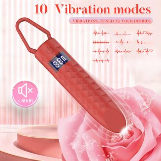 Strong shock lipstick LCD 10-frequency vibration bullet female sex toy masturbation orgasm mini adult product